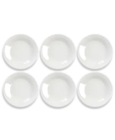 Tarhong Bamboo Raised Rim Salad Plates, Set Of 6 In White