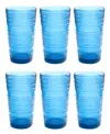 Tarhong Beaded Jumbo Cobalt Glasses, Set Of 6 In Blue