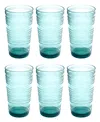 Tarhong Beaded Jumbo Cobalt Glasses, Set Of 6 In Green