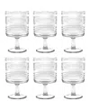 Tarhong Beaded Stacking Goblets 14.8 Oz, Set Of 6 In Clear