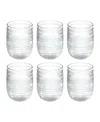 Tarhong Beaded Stemless Cobalt Glasses, Set Of 6 In Clear