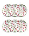 Tarhong Berries Cherries Salad Plate Set Of 6 In Assorted