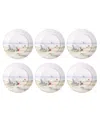 Tarhong By The Shore Dinner Plates, Set Of 6 In White