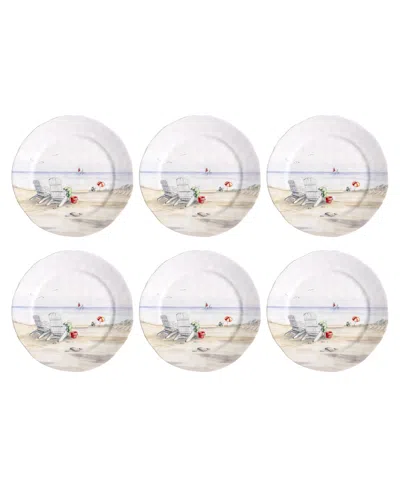 Tarhong By The Shore Dinner Plates, Set Of 6 In White