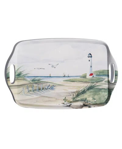 Tarhong By The Shore Handled Tray, 19.1" In White