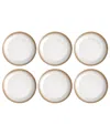 Tarhong Carmel Reactive Salad Plates Merge, Set Of 6 In White