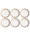 Tarhong Carmel Reactive Salad Plates Merge, Set Of 6 In White