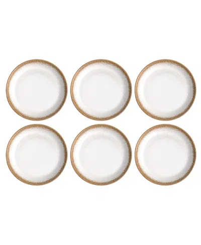 Tarhong Carmel Reactive Salad Plates Merge, Set Of 6 In White