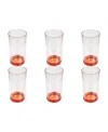 Tarhong Color Base Jumbo Glasses, Set Of 6 In Orange