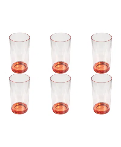 Tarhong Color Base Jumbo Glasses, Set Of 6 In Orange