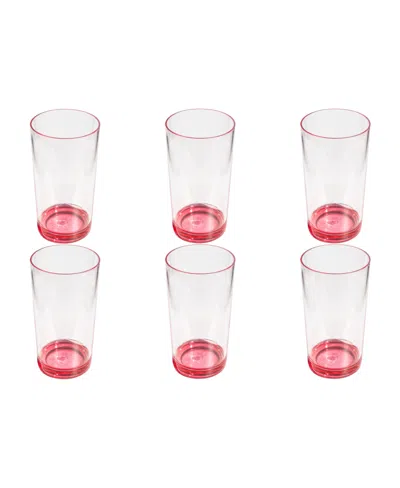 Tarhong Color Base Jumbo Glasses, Set Of 6 In Pink
