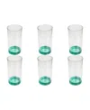 Tarhong Color Base Jumbo Glasses, Set Of 6 In Teal
