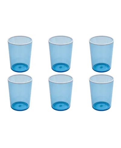 Tarhong Contrast Stemless Glasses, Set Of 6 In Blue
