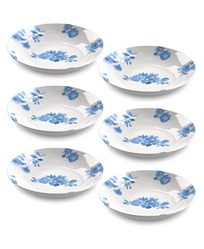 Tarhong Cottage Floral Low Bowl Set Of 6 In Blue