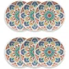 Tarhong Desert Rio Set Of Six Melamine Dinner Plates In White Multi