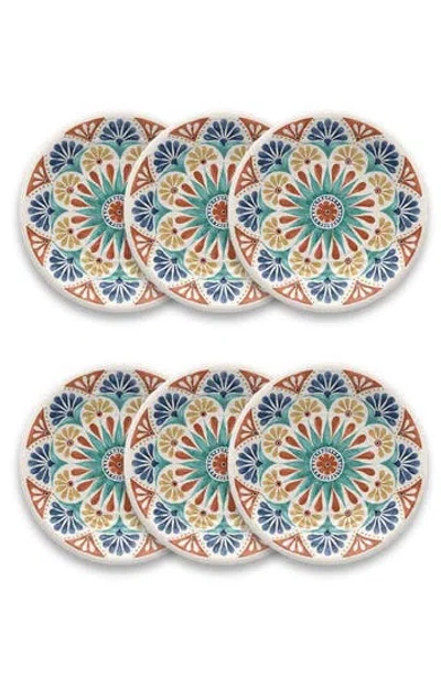 Tarhong Desert Rio Set Of Six Melamine Salad Plates In Multi