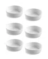 Tarhong Edge Matte Dinner Bowl Set Of 6 In White