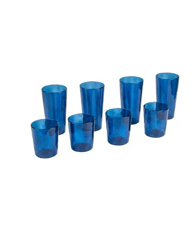 Tarhong Fizz Bubbles 8 Piece Drinkware Set In Blue