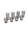 Tarhong Fizz Bubbles 8 Piece Drinkware Set In Gray