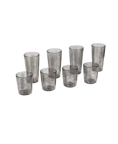 Tarhong Fizz Bubbles 8 Piece Drinkware Set In Gray