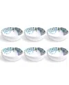 Tarhong Hana Ikat 7" Cereal Bowls 34 Oz, Set Of 6, Service For 6 In Blue