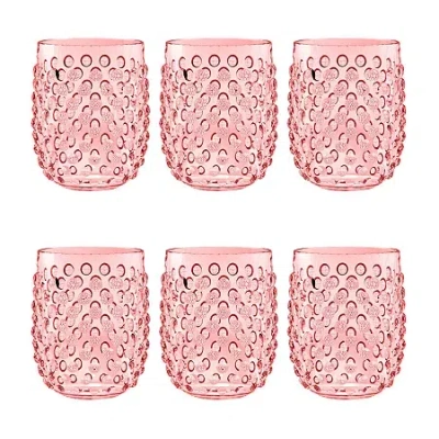 Tarhong Hobnail 6-pc. Drinkware Set In Pink