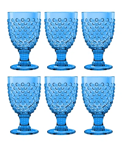 Tarhong Hobnail Goblet Set Of 6 In Blue