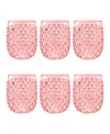Tarhong Hobnail Stemless Set Of 6 In Pink