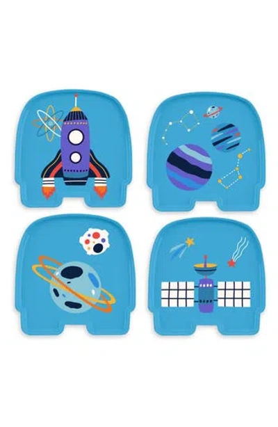 Tarhong Kids' 4-pack Space Plates In Blue