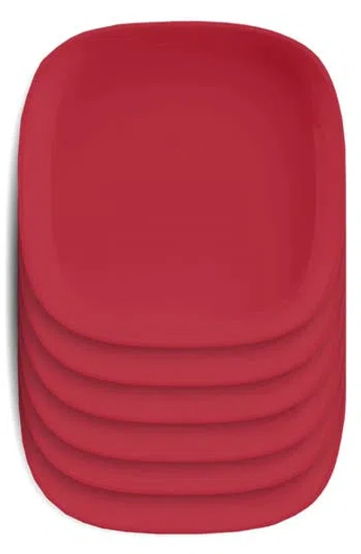 Tarhong Kids' 6-pack Square Plates In Red