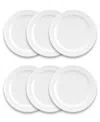 Tarhong Melamine Edge Matte Salad Plates, Set Of 6 In White
