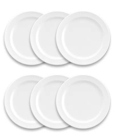 TARHONG MELAMINE EDGE MATTE DINNER PLATES, SET OF 6