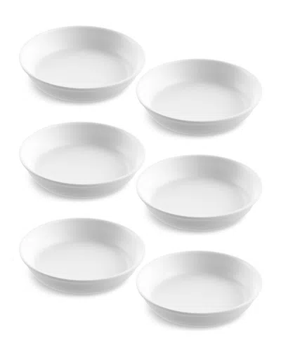 Tarhong Edge Matte Dinner Bowl Set Of 6 In White