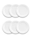 Tarhong Edge Matte Dinner Plate Set Of 6 In White