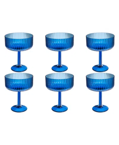 Tarhong Mesa Coupe Glasses, Set Of 6 In Blue