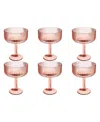 Tarhong Mesa Coupe Glasses, Set Of 6 In Pink