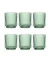 Tarhong Mesa Double Old Fashion Premium Acrylic Glasses, Set Of 6 In Sage Green