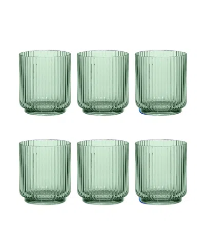Tarhong Mesa Double Old Fashion Premium Acrylic Glasses, Set Of 6 In Sage Green