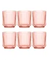 Tarhong Mesa Double Old Fashioned Cobalt Glasses, Set Of 6 In Pink