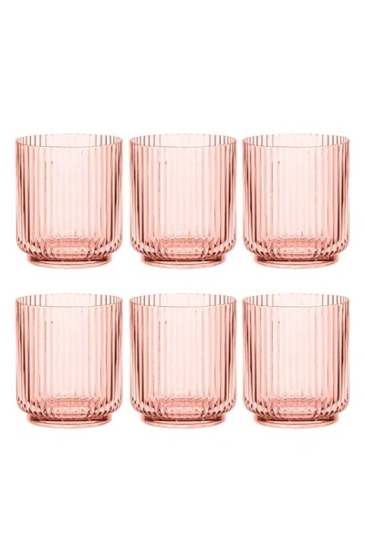 Tarhong Mesa Set Of 6 15-ounce Drinking Glasses In Pink