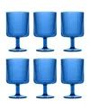 Tarhong Mesa Stacking Wine Goblet Set Of 6 In Blue