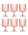 Tarhong Mesa Stacking Wine Goblet Set Of 6 In Pink