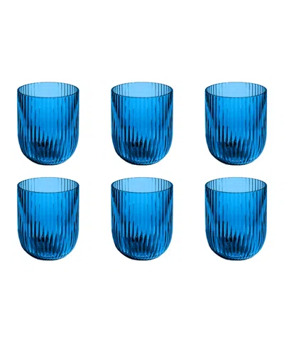 Tarhong Mesa Stemless Glasses, Set Of 6 In Blue