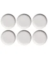 Tarhong Natureone Craft Soft Matte Finish Coupe Dinner Plates, Set Of 6 In White