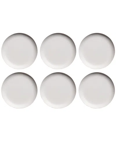 TARHONG NATUREONE CRAFT SOFT MATTE FINISH COUPE SALAD PLATES, SET OF 6