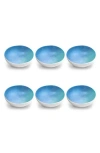 Tarhong Oceanic Ombré Set Of Six Melamine Bowls In Blue