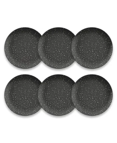 Tarhong Orion Speckles 6-piece Salad Plate Set, 8.5" In Black