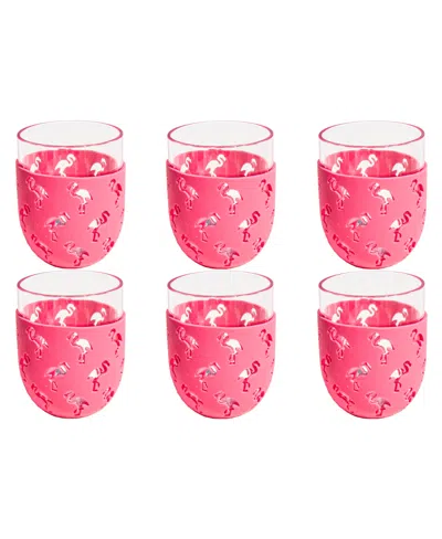 Tarhong Party Sleeve Stemless Glasses, Set Of 6 In Pink