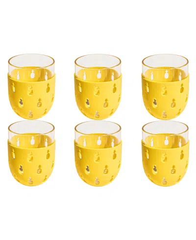 Tarhong Party Sleeve Stemless Glasses, Set Of 6 In Yellow