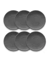 Tarhong Planta Artisan 6-piece Dinner Plate Set, 10.5" In Gray